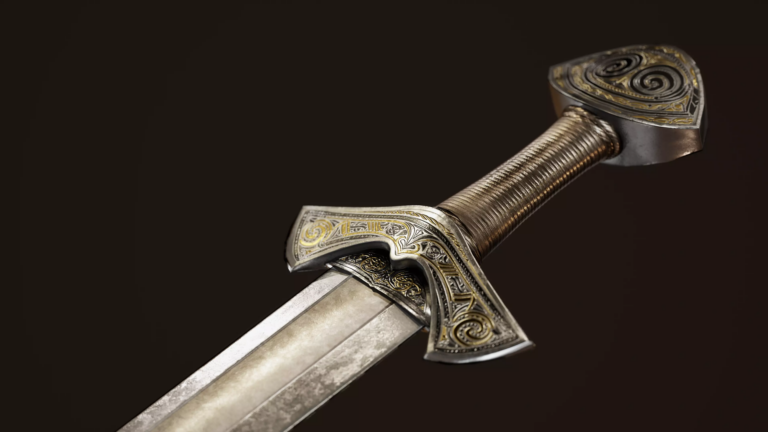 Épée viking low poly – Asset 3D pour jeu vidéo